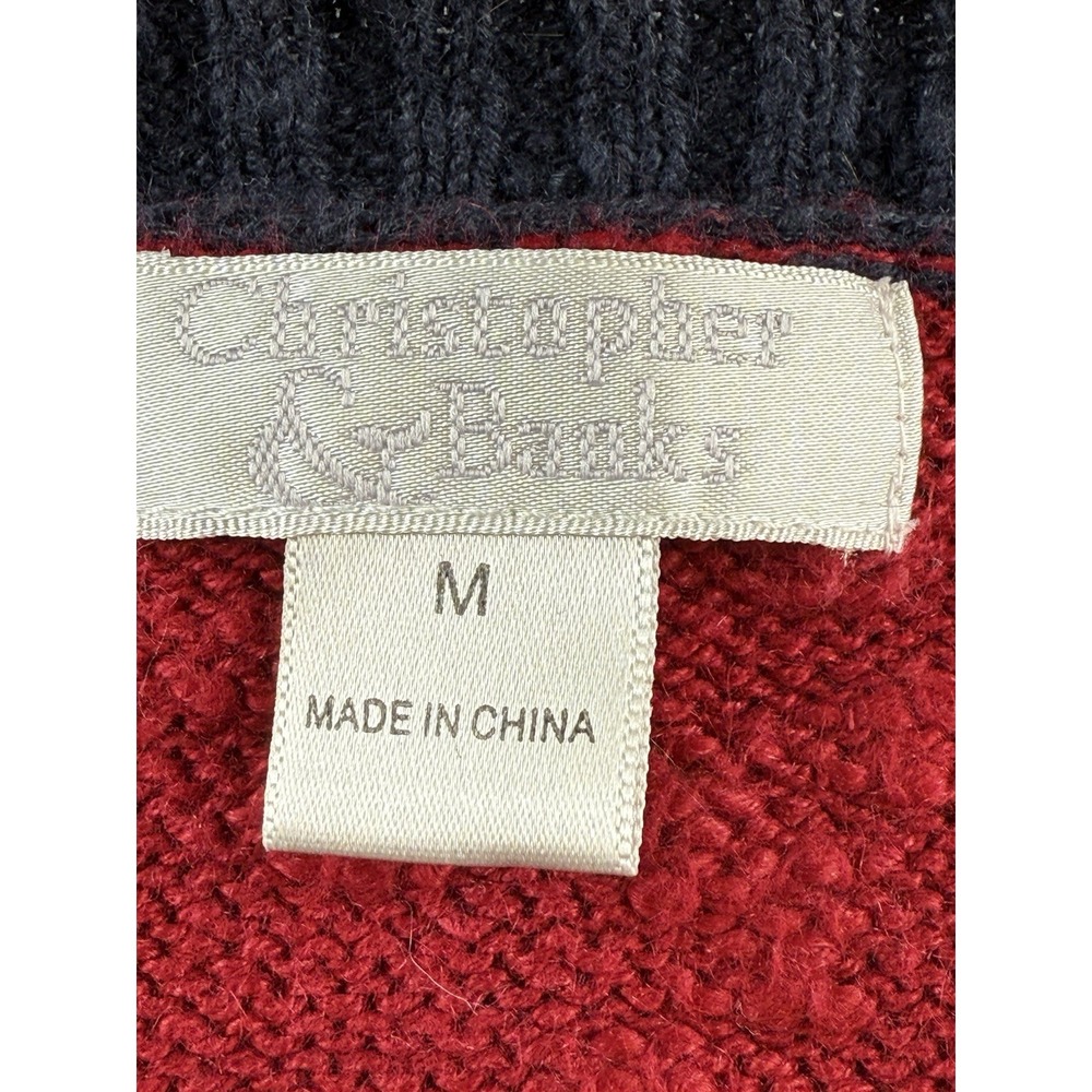 Vintage Christopher Banks Cardigan Sweater Colorful Patchwork Design Size M - Picture 5 of 10